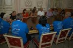 Los brigadistas se reunieron con familiares de los antiterroristas cubanos.