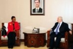 Valerie Amos se entrevistó en Sirio con el canciller Walid al-Moallem.