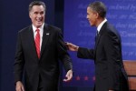 Obama y Romney en el primer debate presidencial.