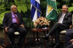 Recibe Raúl Castro, presidente cubano a su homologo de Guyana, Donald Rabindranauth Ramotar. Foto Ismael Francisco/Cubadebate.