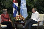 Raúl e Irina Bokova intercambiaron sobre el estado de los vínculos entre la Unesco y Cuba.