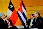 Raúl durante su diálogo con el presidente de Chile, Sebastián Piñera.