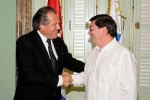 Los cancilleres de Cuba, Bruno Rodríguez, y de Uruguay, Luis Almagro.