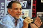 René González durante la videoconferencia sobre Los Cinco realizada en el Ministerio de Relaciones Exteriores de Cuba (MINREX).