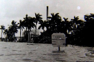 La zona donde se encontraban las industrias quedó totalmente inundada en junio de 1973. 