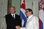 Bruno Rodríguez recibió al canciller de Serbia Ivan Mrkic. 