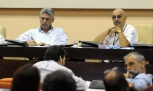 Miguel Díaz-Canel junto a Antonio Moltó. 