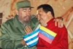 La amistad y el cariño de Chávez y de Fidel fue captada por el lente de Raúl Abreu.