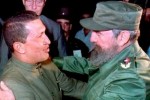 Foto de la primera visita de Chávez a Cuba en 1994.