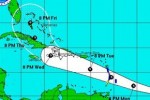 Posible trayectoria de la Tormenta Tropican Chantal. 