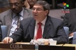 El canciller cubano Bruno Rodríguez interviene en el Consejo de Seguridad de la ONU.