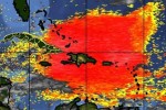 La imagen satelital muestra el arribo de polvo ocurrido a inicios de agosto del 2013.