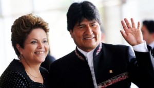 Dilma Rousseff y Evo Morales, presidentes de Brasil y Bolivia, respectivamente.