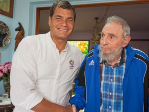 Correa junto a Fidel, 29 de enero de 2014. Foto: Alex Castro