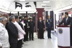 Nicolás Maduro (podio), Presidente de la República Bolivariana de Venezuela, en la inauguración del Museo Hugo Chávez, en el complejo Morro-Cabaña, en La Habana.