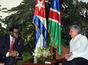 Miguel Díaz-Canel y  Hage Gottfried Geingob intercambiaron además sobre temas de la agenda regional e internacional.