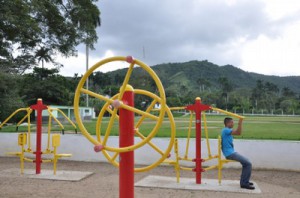 Los gimnasios biosaludables tiene gran aceptación entre los habitantes de la zona montañosa.