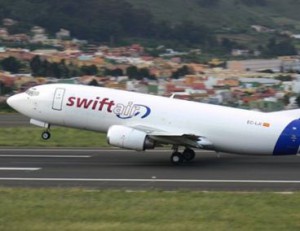 La aeronave pertenece a la compañía española Swiftair.