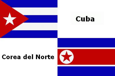 Cuba Norcorea banderas