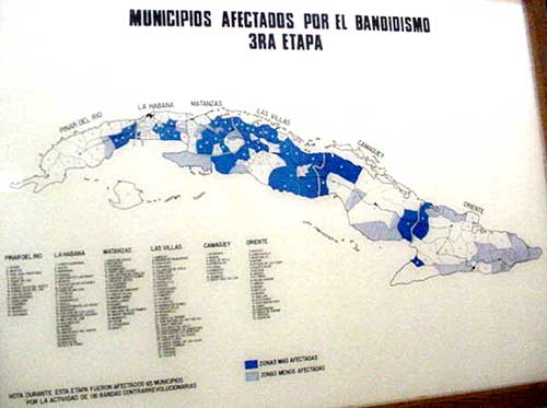 Municipios afectados por el bandidismo en la tercera etapa