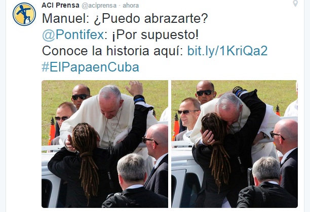 Mensaje en la cuenta de twitter de ACI Prensa.