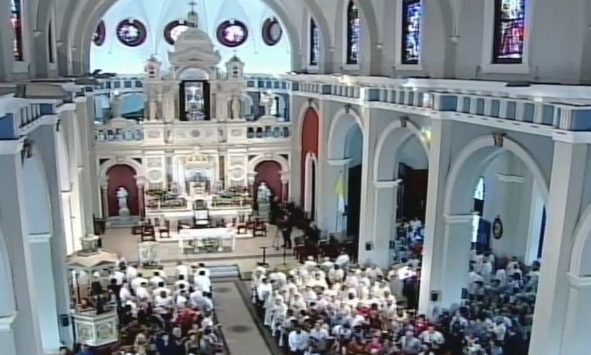 Santuario mientras hace su entrada el Papa Francisco. (Foto: ACI Prensa)