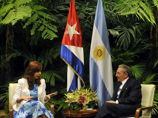 cuba, argentina, raul castro, cristina fernandez