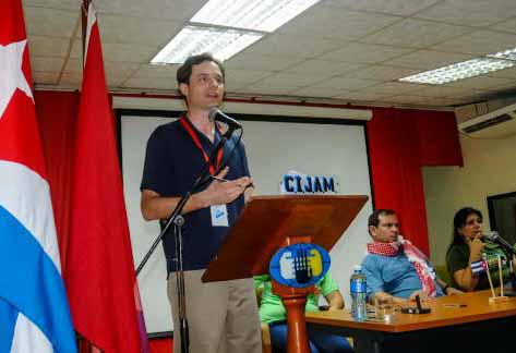 Jacob Perasso, representante de la Juventud Socialista de Estados Unidos. (Foto ACN)