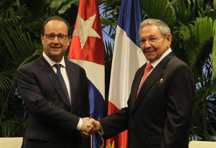 cuba, raul castro, francia, françois hollande