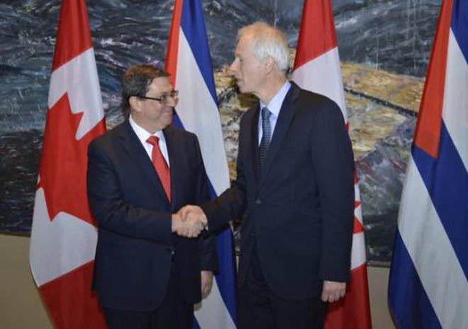 Bruno Rodriguez Parrilla sostuvo conversaciones oficiales con el Honorable Stéphane Dion, Ministro de Asuntos Exteriores de Canadá. (Foto: CubaMinrex)