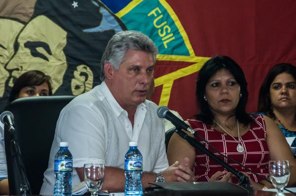 Díaz-Canel  intervino en el  III Pleno del Comité Nacional de la UJC. (Foto ACN)