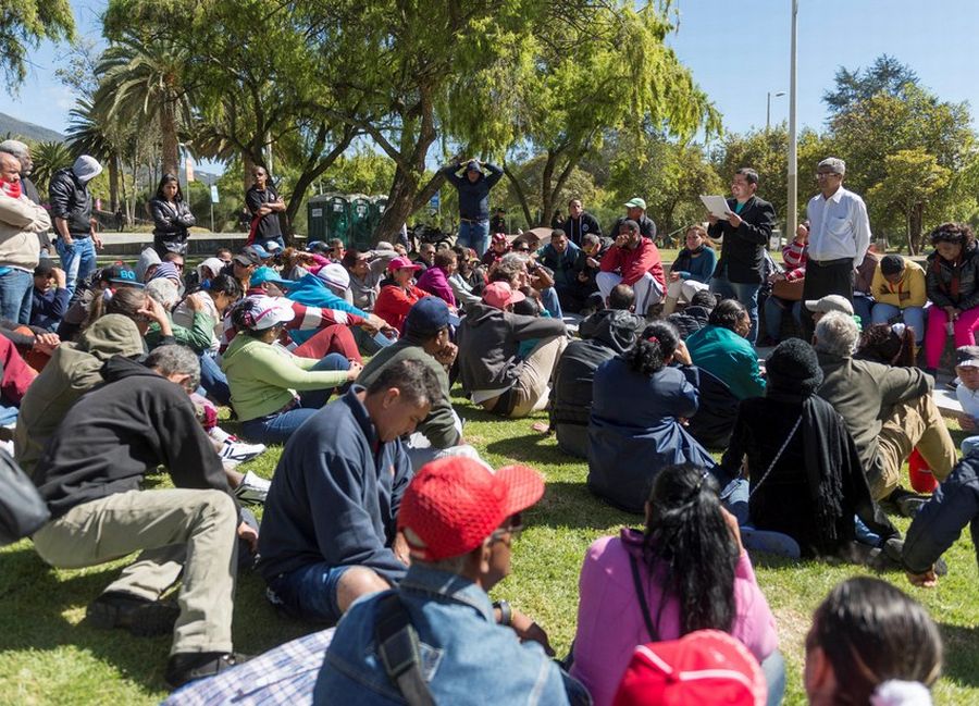  Los cubanos acamparon por varios días en el parque El Arbolito en Quito, para pedir a la embajada mexicana que los reciba en su país. (Foto: El Telégrafo)