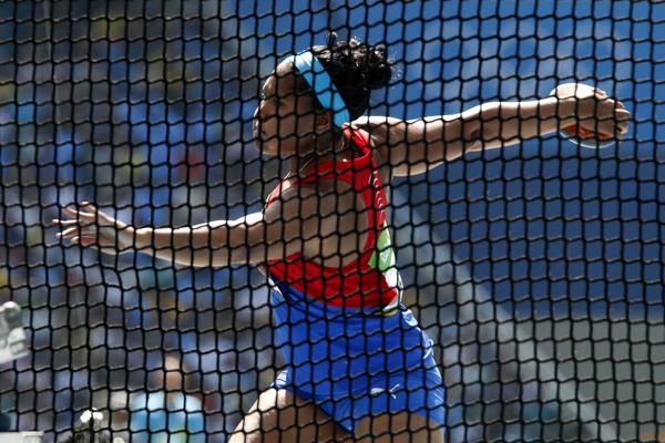 Denia Caballero ganó medalla de bronce en el lanzamiento del disco femenino. (Foto: ACN)