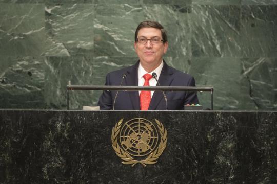 Bruno Rodríguez llamó en la Asamblea General de la ONU a fundar una cultura de paz y justicia y a respetar la Carta de la organización.