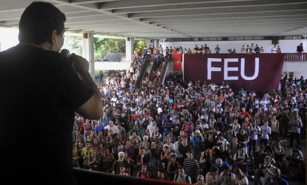 Mitin Estudiantil en la Universidad Tecnológica de La Habana. (Foto: ACN)