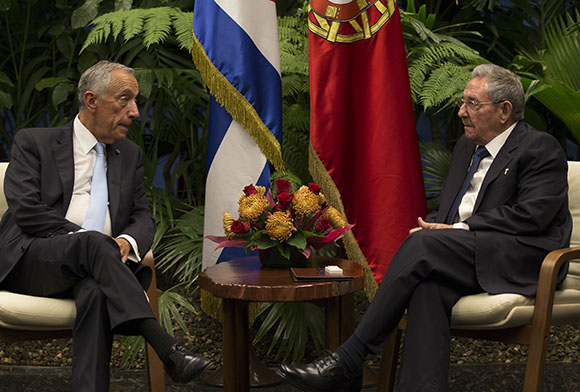 Raúl Castro Ruz recibe a Marcelo Rebelo de Sousa, presidente de Portugal. (Foto: Ismael Francisco/ Cubadebate)