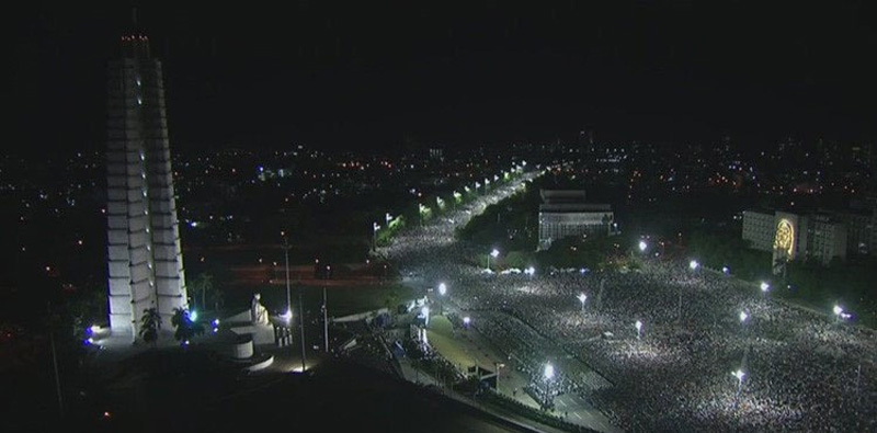 Homenaje póstumo a Fidel en la Plaza de la Revolución "José Martí".