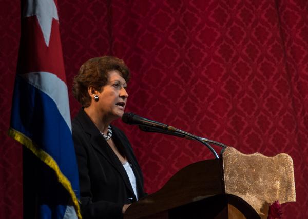 Ena Elsa Velázquez llamó a los delegados al Congreso a laborar a favor del mejoramiento humano. (Foto: ACN)