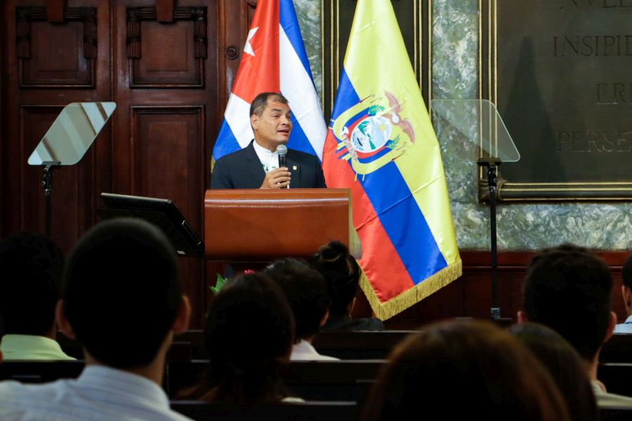 cuba, ecuador, rafael correa, universidad de la habana, honoris causa