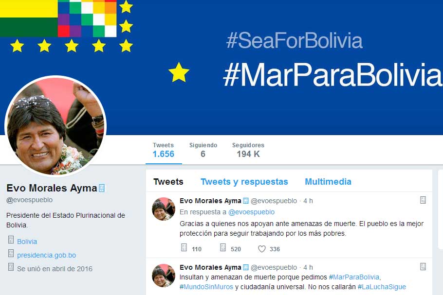 Evo Morales, twitter, Bolivia