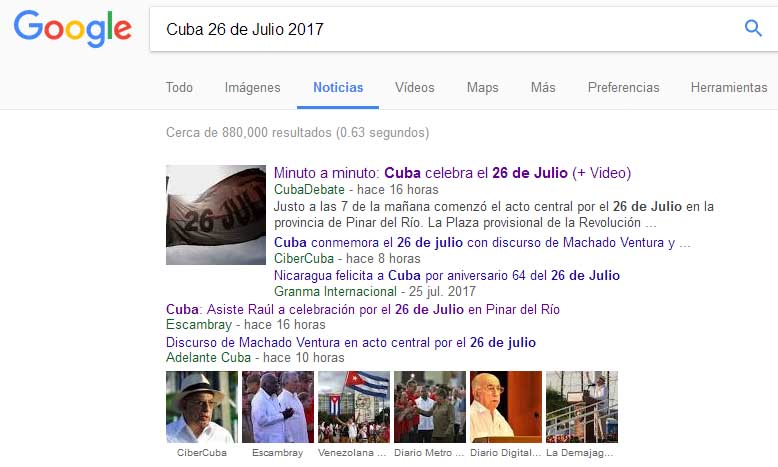 Cuba, 26 de Julio, repercusión, medios digitales