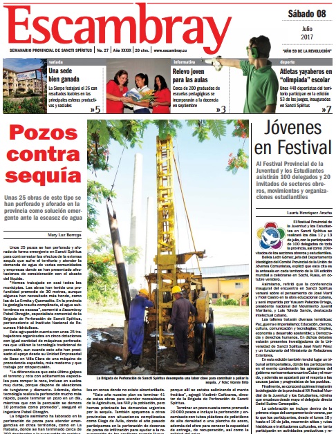 Escambray impreso del 8 de julio, 2017 Escambray impreso 8 de julio, 2017