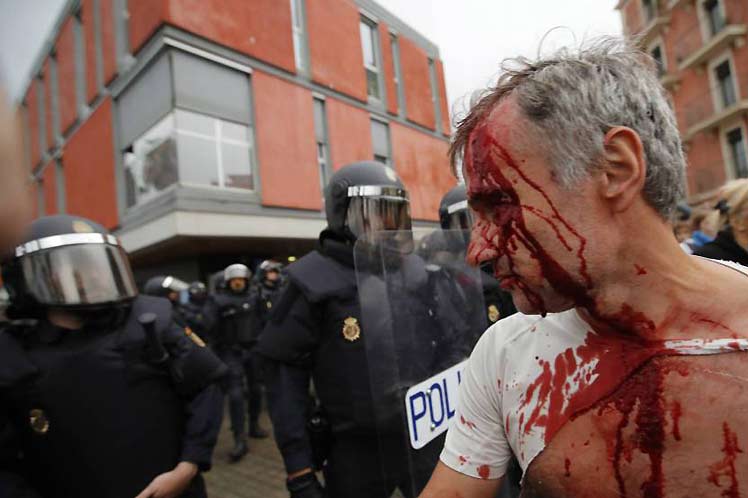 España, cataluña, referndo, violnecia, policía