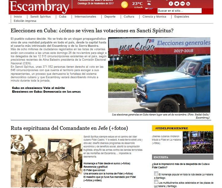 elecciones, cuba, elecciones generales, sancti spíritus, portada, escambray