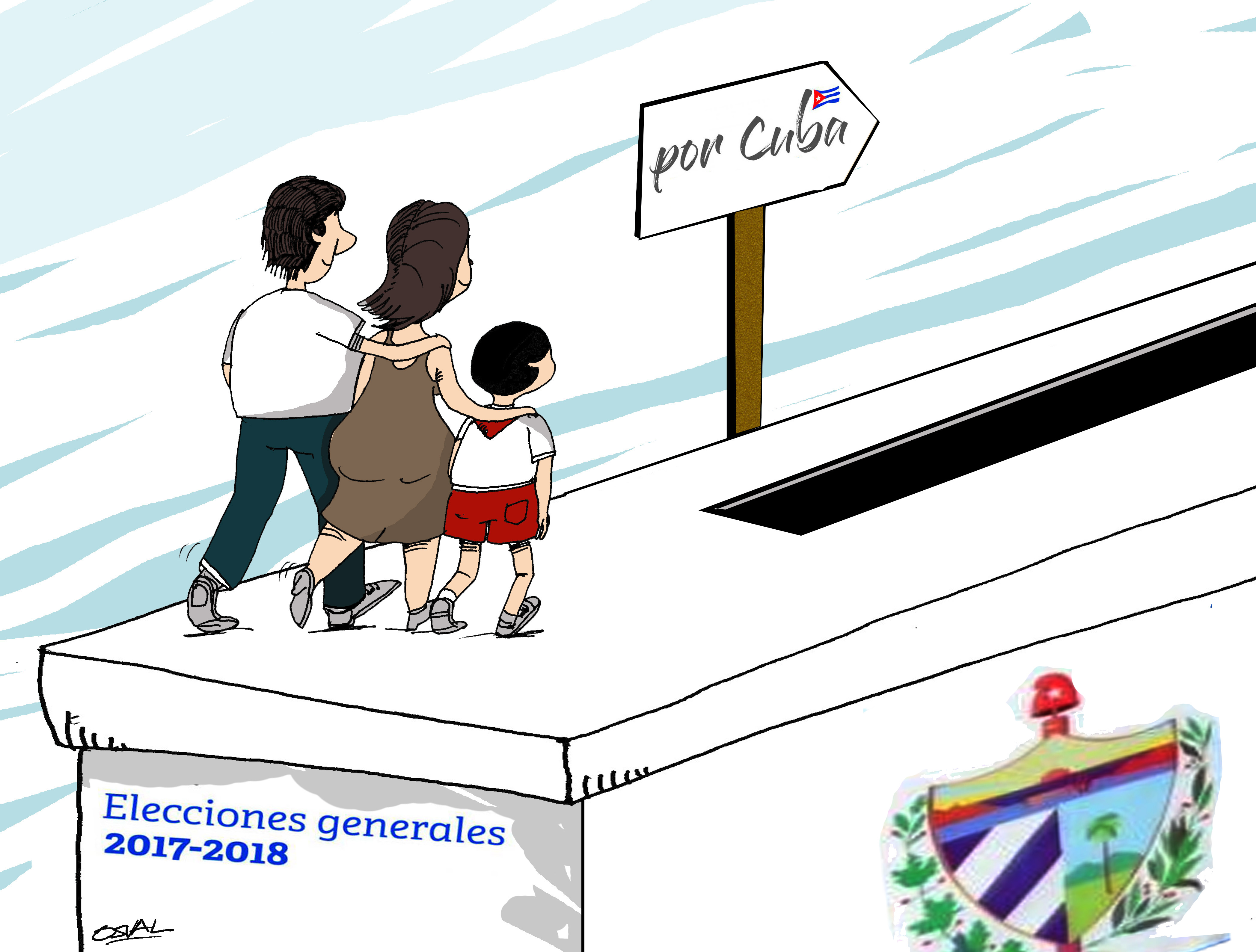 Resultado de imagen para caricarurta de cubanos votando