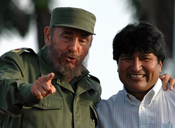 cuba, bolivia, fidel castro, evo morales