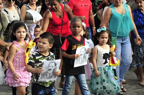 desfile martiano, José Martí, natalicio, Sancti Spíritus