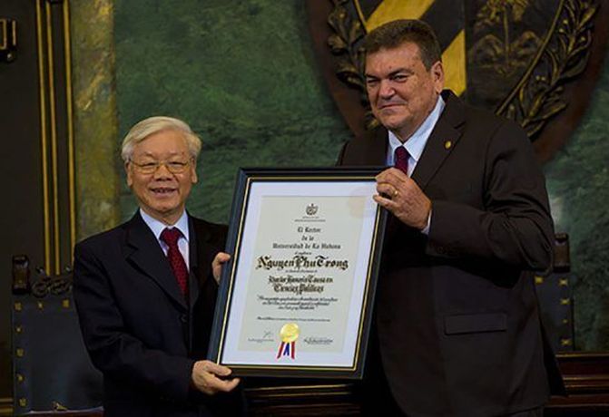 cuba, vietnam, honoris causa, universidad de la habana, partido comunista de vietnam