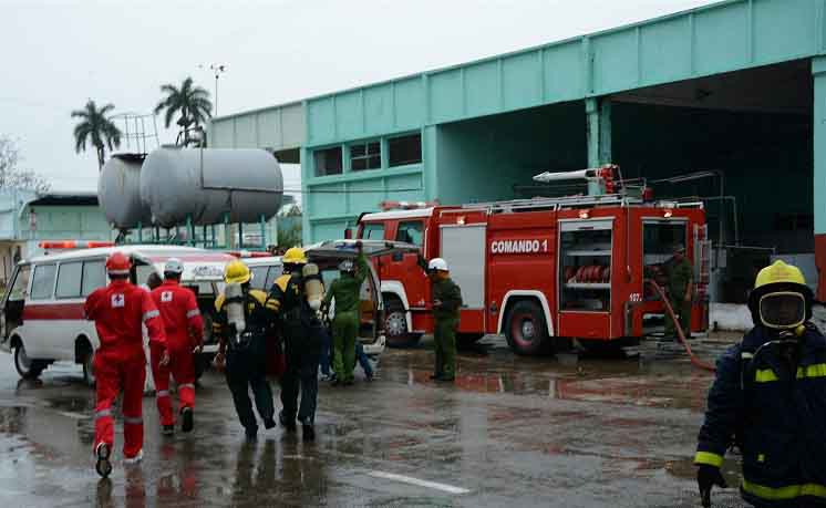 Meteoro 2018, defensa civil, Pasteurizadora, bomberos, Sancti Spíritus