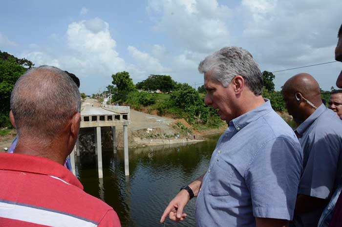 sancti spiritus, intensas lluvias en sancti spiritus, presidente, Cuba, Miguel Díaz Canel